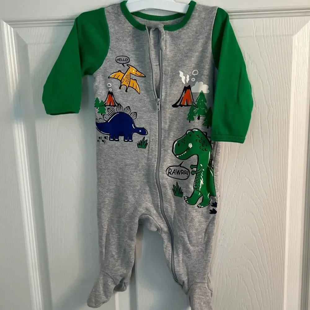 Dinosaur pajama one piece Sleep and Play 3-6 months Dino EUC